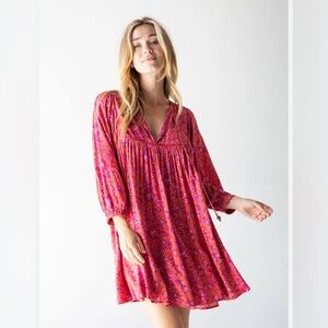 NATURAL LIFE Vibrant Pink Long Sleeve Dress